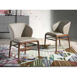 Avis Angel Cerda Chaise en similicuir vison foncé