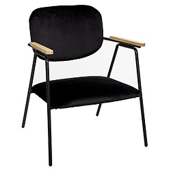 Atmosphera Fauteuil design en velours Dyer - Noir