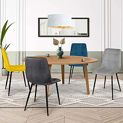 Idmarket Chaises MILA Lot de 4 - Velours Mix
