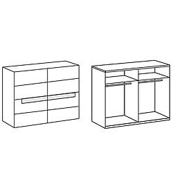 Pegane Chambre adulte complète design - Blanc