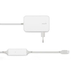 MOSHI ProGeo Adaptateur 65W Blanc Chargeur USB-C - Alimentation 65W - LED de charge - Compact et léger - Compatible MacBook et autres USB-C