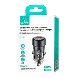 USAMS Chargeur Voiture 95W - Noir transparent pas cher