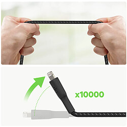 Belkin Câble USB vers Lightning MFi 18W Nylon Tressé 2m Charge et Synchro Noir pas cher
