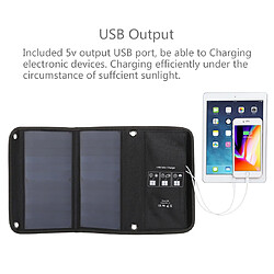 Acheter Chargeur Dual USB Appareils Panneau Solaire Portable Pliable 14W Étanche Noir YONIS