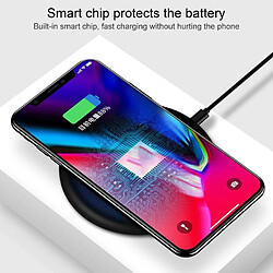 Chargeur Sans-Fil Ultra-Mince Qi Support Charge Rapide Base Smartphone Noir YONIS pas cher
