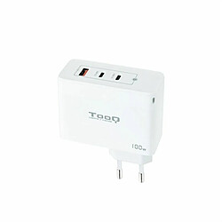 Chargeur mural TooQ TQWC-GANQC2PD100W - Blanc Chargeur mural 100W - USB-C, USB, Micro USB 2.0 - Témoin de fonctionnement LED - Blanc
