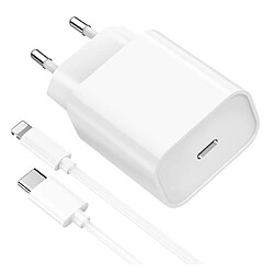 little boutik Chargeur Rapide 20W + Cable USB-C - Blanc