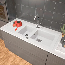 Évier de cuisine 1.5 Cuve - Blanc