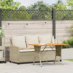 Avis vidaXL Canapé de jardin 3 places coussins table beige résine tressée
