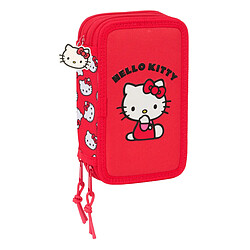 Hello Kitty Pochette à crayons triple Iconic - Blanc Rouge 37 pièces