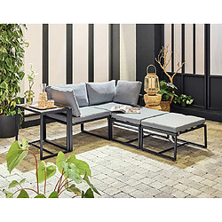 Bestmobilier Beyla - Salon modulable 4 places - Noir/Gris