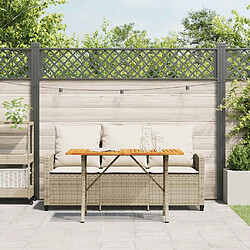 Acheter vidaXL Canapé de jardin 3 places coussins table beige résine tressée