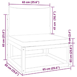 vidaXL Canapé de jardin sans accoudoirs avec coussins en bois d'acacia et rotin pas cher