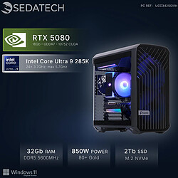 Sedatech Workstation, Core Ultra 9 285K, RTX5080, 32Go DDR5, 2To SSD, Win 11