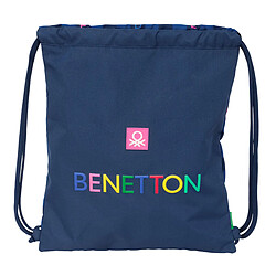 Benetton Sac à dos serré par des ficelles Benetton Damero Blue Marine