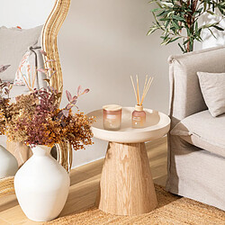 Atmosphera Table à café ronde en métal et bois HERCYNA - Beige