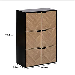 Five Simply Smart Etagère 6 cases Mix'n Door CHEVRONS - Beige et noir