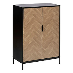 Five Simply Smart Buffet 2 portes en bois et métal CHEVRONS - Beige et noir