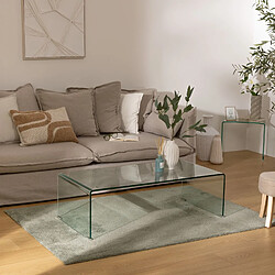 Atmosphera Table basse rectangulaire en verre LENIA - Transparent