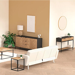 Five Simply Smart Bout de canapé en bois et métal CHEVRONS - Beige et noir