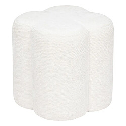 Atmosphera Pouf fleur en tissu chenille LAVON - Blanc Atmosphera - Pouf fleur en tissu chenille LAVON - Blanc - Nature