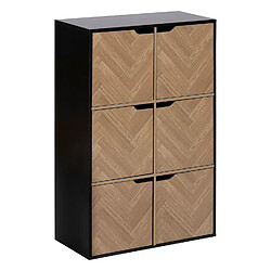 Five Simply Smart Etagère 6 cases Mix'n Door CHEVRONS - Beige et noir