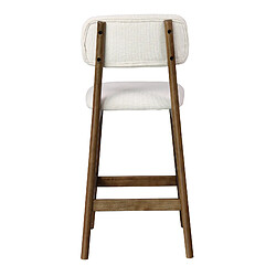 Avis Moloo Lot de 2 tabourets de bar bois et tissu - Écru