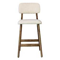 Moloo Lot de 2 tabourets de bar bois et tissu - Écru pas cher