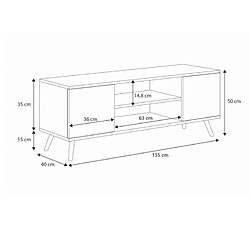 1001jouets Meuble TV scandinave - Marron