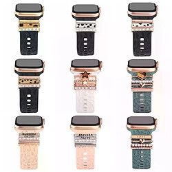 Bague décorative pour Apple Watch - Bracelet ornement métal Set d'ornements métal - Compatibilité large - Styles variés - Pour bracelets de 20/22mm