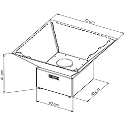 GRILL CHIC CEVENOL POOL Simple Cuve Corten - Brasero carré pas cher