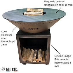 Avis GRILL CHIC CLASSIQUE Double Cuve Acier - Brasero 83 cm