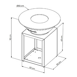 GRILL CHIC CLASSIQUE Double Cuve Acier - Brasero 83 cm pas cher