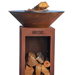 GRILL CHIC AUVERGNAT Simple Cuve Corten - Brasero bois intégré