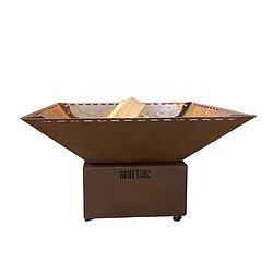 GRILL CHIC CEVENOL POOL Simple Cuve Corten - Brasero carré