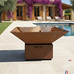 GRILL CHIC CEVENOL POOL Simple Cuve Corten - Brasero carré