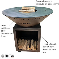 Avis GRILL CHIC Classique Double Cuve Acier - Imitation Corten