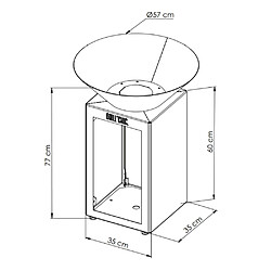 Grill Chic Auvergnat Simple Cuve Corten - Brasero Rond avec Rangement Bois pas cher