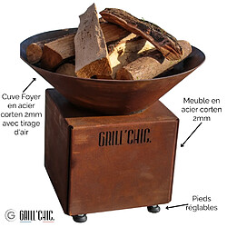 Avis Grill Chic Mini Cévenol Simple Cuve Corten - Brasero Rond