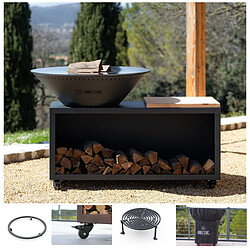 Grill Chic Pack Printemps - Brasero Traditionnel Double Cuve Acier - Anthracite