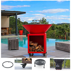 GRILL CHIC Printemps Classique Double Cuve Acier - Rouge
