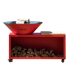GRILL CHIC TRADITIONNEL Double Cuve Acier - Rouge