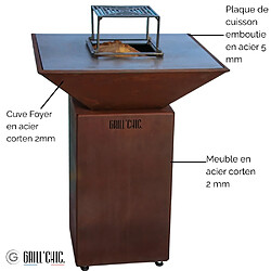 Avis GRILL CHIC Auvergnat Simple Cuve Corten - Sans rangement bois