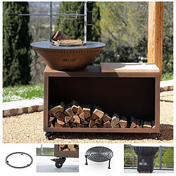 GRILL CHIC Printemps Traditionnel Double Cuve Acier - Imitation Corten