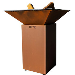 GRILL CHIC Cevenol Double Cuve Aluminium - Imitation Corten