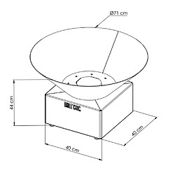Grill Chic Cévenol Pool Simple Cuve Corten - Brasero Rond pas cher