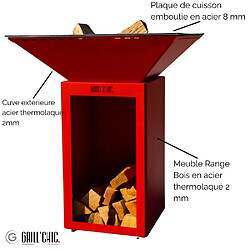 Avis GRILL CHIC CEVENOL Double Cuve Aluminium - Rouge