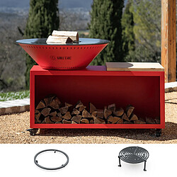 Grill Chic Pack Découverte - Brasero Traditionnel Double Cuve Acier - Rouge