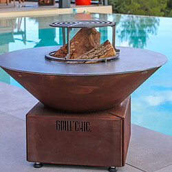 Grill Chic Cévenol Pool Simple Cuve Corten - Brasero Carré