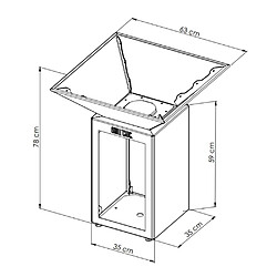 Grill Chic Auvergnat Simple Cuve Corten - Brasero Carré avec Rangement Bois pas cher